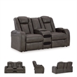 Bowery Hill Power Reclining Loveseat & Sofa Set in Faux Leather