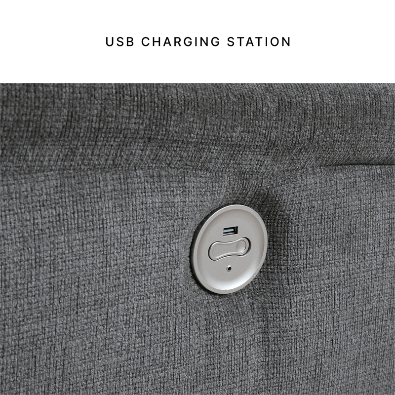 Bowery Hill 2-Piece Power Reclining Set of Loveseat & Sofa in Gray