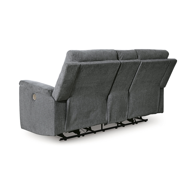 Bowery Hill 2-Piece Power Reclining Set of Loveseat & Sofa in Gray