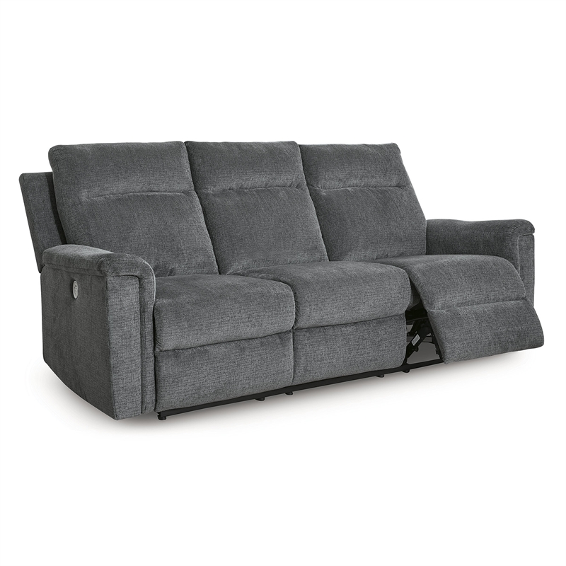 Bowery Hill 2-Piece Power Reclining Set of Loveseat & Sofa in Gray