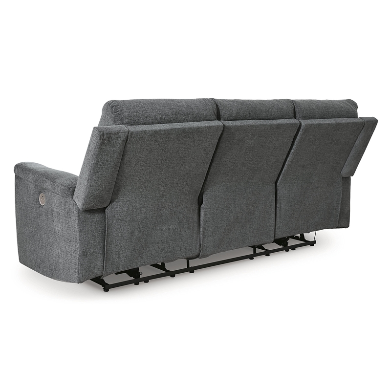 Bowery Hill 2-Piece Power Reclining Set of Loveseat & Sofa in Gray