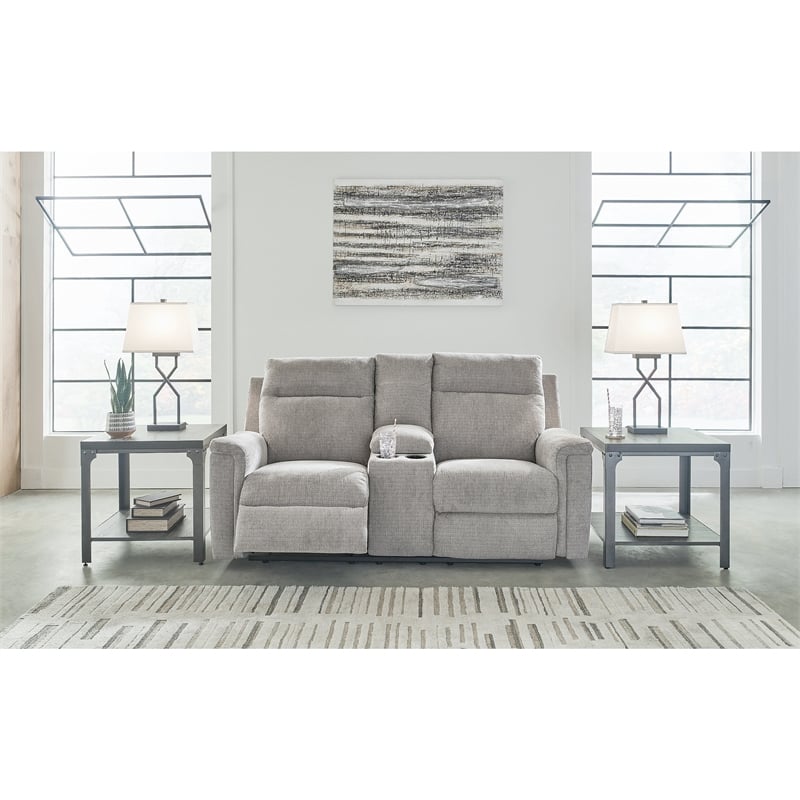 Bowery Hill 2-Piece Reclining Set of Loveseat and Sofa in Ash