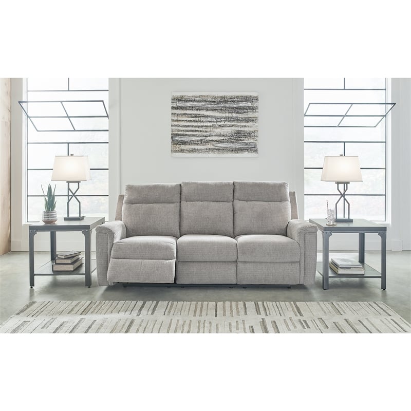 Bowery Hill 2-Piece Reclining Set of Loveseat and Sofa in Ash