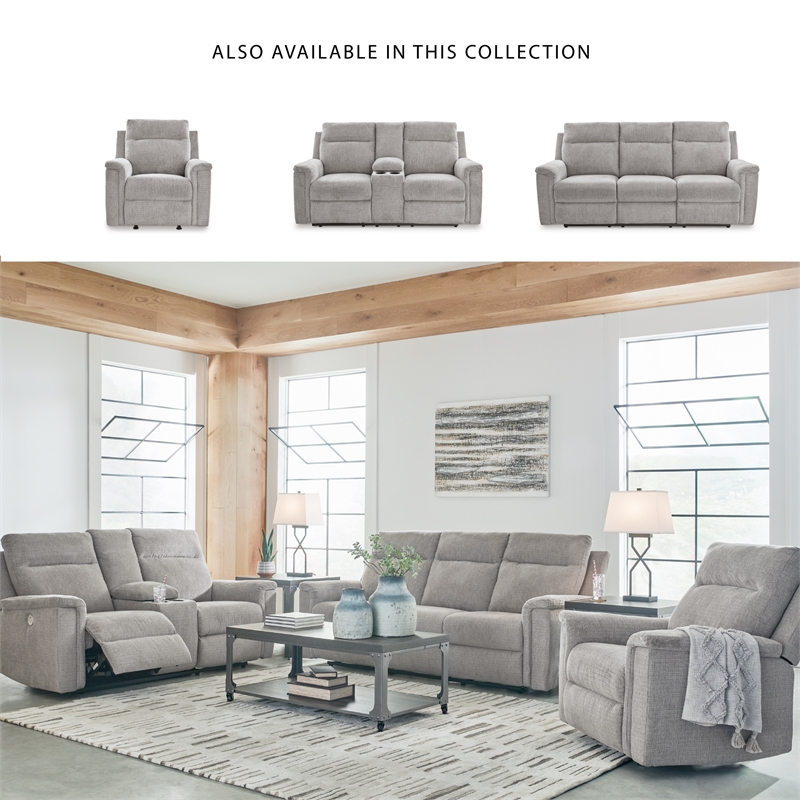 Bowery Hill 2-Piece Reclining Set of Loveseat and Sofa in Ash