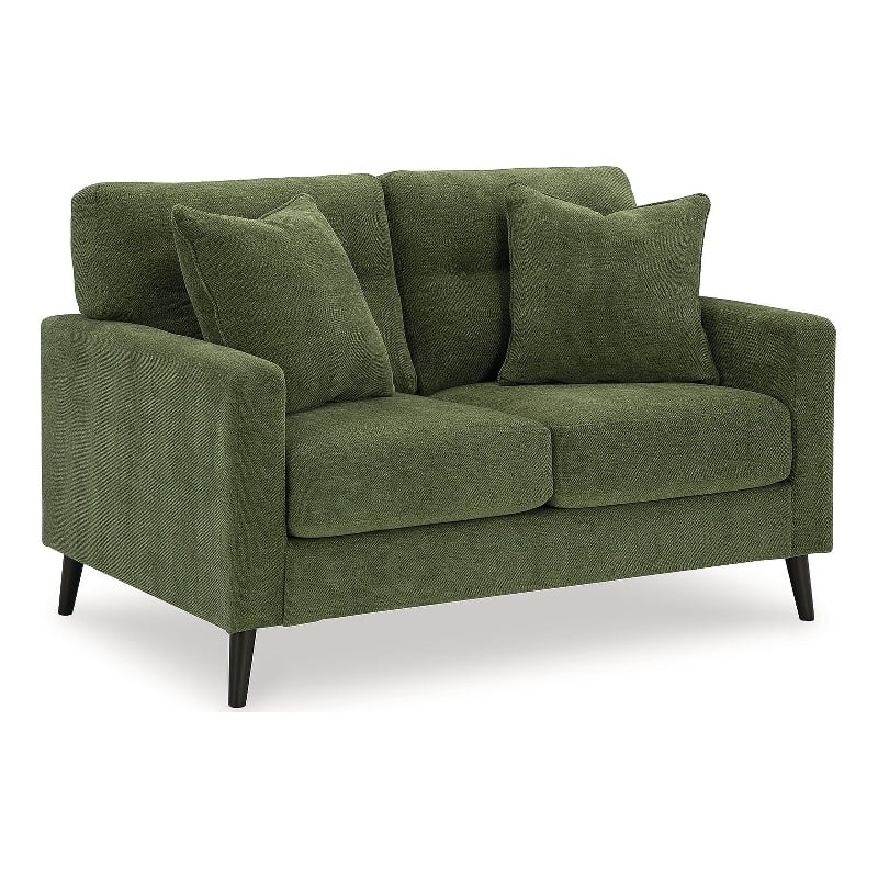 Bowery Hill 2-Piece Set of Green Sofa & Loveseat with Polyester Upholstery