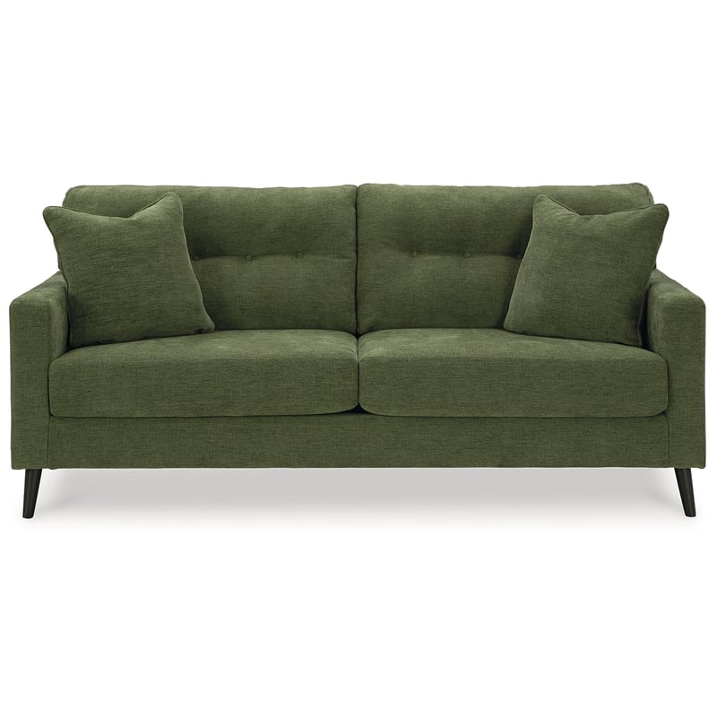 Bowery Hill 2-Piece Set of Green Sofa & Loveseat with Polyester Upholstery
