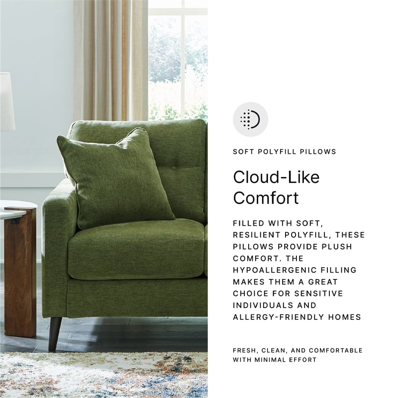 Bowery Hill 2-Piece Set of Green Sofa & Loveseat with Polyester Upholstery