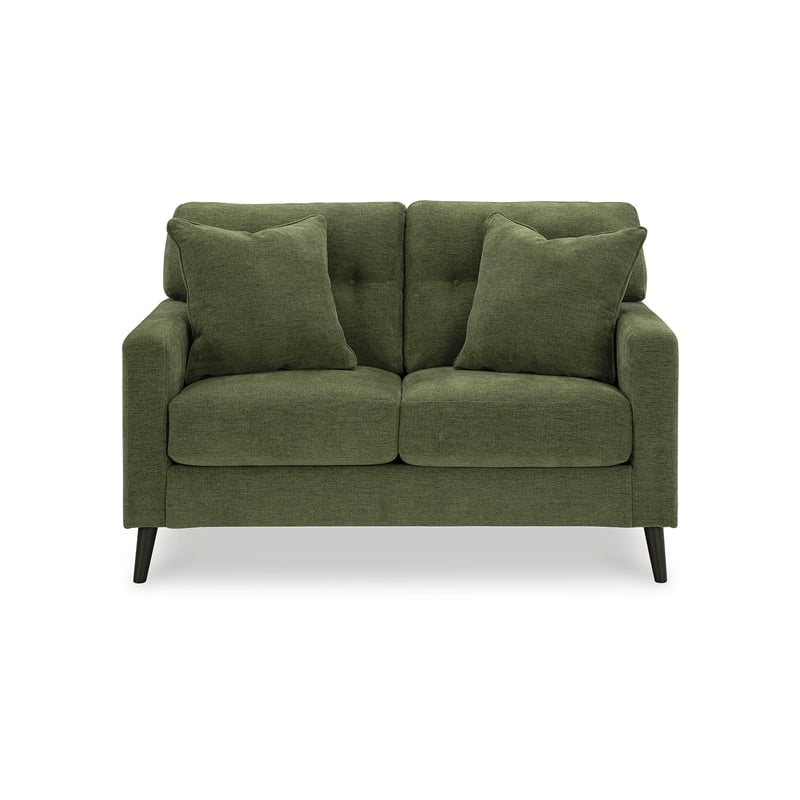 Bowery Hill 2-Piece Set of Green Sofa & Loveseat with Polyester Upholstery
