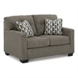 Bowery Hill Chocolate Loveseat & Sofa Set with Polyester Upholstery