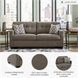 Bowery Hill Chocolate Loveseat & Sofa Set with Polyester Upholstery