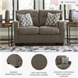 Bowery Hill Chocolate Loveseat & Sofa Set with Polyester Upholstery