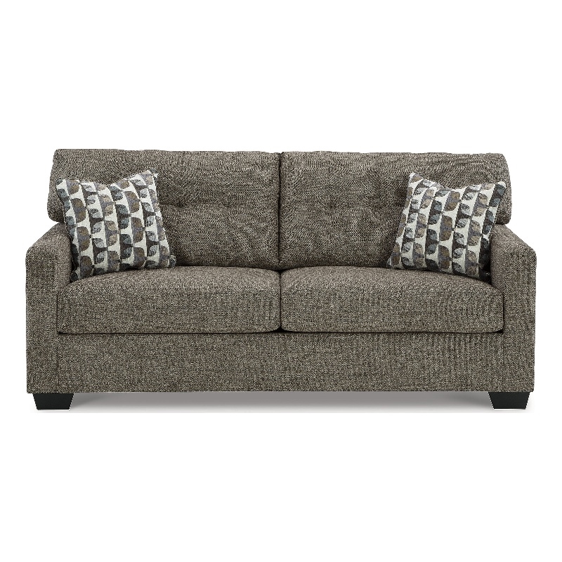 Bowery Hill Chocolate Loveseat & Sofa Set with Polyester Upholstery
