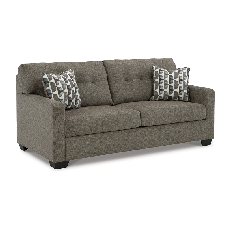 Bowery Hill Chocolate Loveseat & Sofa Set with Polyester Upholstery