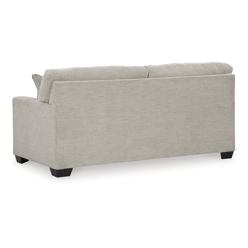 Bowery Hill Loveseat & Sofa Set in Pebble Upholstery with Tufted Back