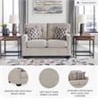 Bowery Hill Loveseat & Sofa Set in Pebble Upholstery with Tufted Back