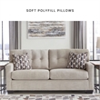 Bowery Hill Loveseat & Sofa Set in Pebble Upholstery with Tufted Back