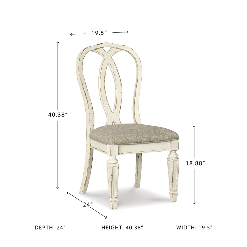 Bowery Hill French Country Dining Set for 8 in Chipped White Wood