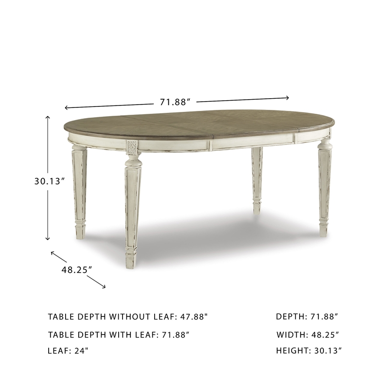 Bowery Hill French Country Dining Set for 8 in Chipped White Wood