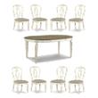 Bowery Hill French Country Dining Set for 8 in Chipped White Wood