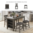 Bowery Hill 3-Piece Solid Acacia Wood Gray Counter Height Dining Set