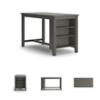 Bowery Hill 3-Piece Solid Acacia Wood Gray Counter Height Dining Set