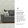 Bowery Hill Fabric Sofa and Loveseat Set in Gray Polyester