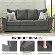 Bowery Hill Fabric Sofa and Loveseat Set in Gray Polyester