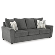 Bowery Hill Fabric Sofa and Loveseat Set in Gray Polyester