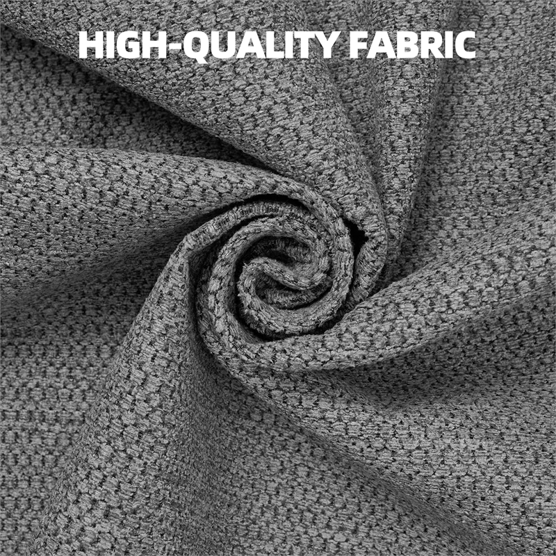 Bowery Hill Fabric Sofa and Loveseat Set in Gray Polyester