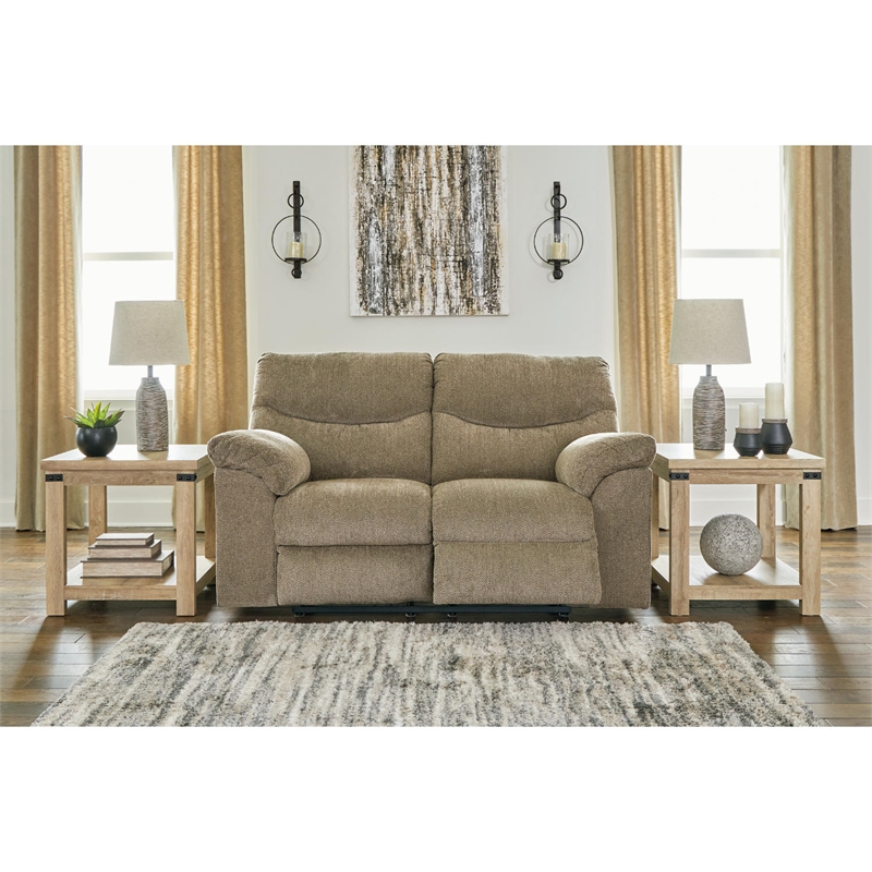 Bowery Hill Reclining Light Brown Sofa and Loveseat Set