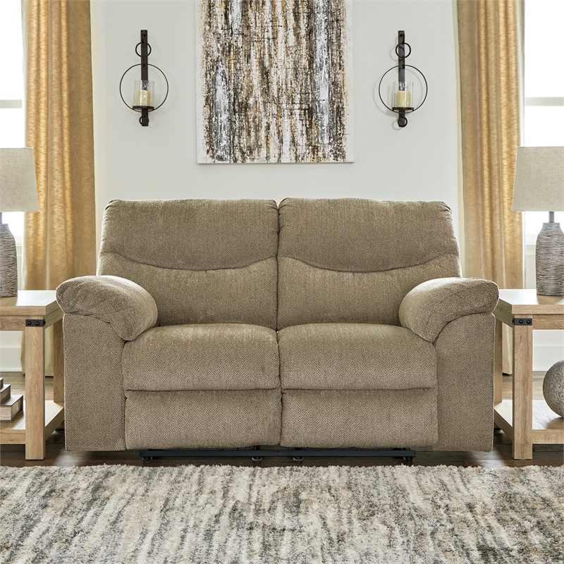 Bowery Hill Reclining Light Brown Sofa and Loveseat Set