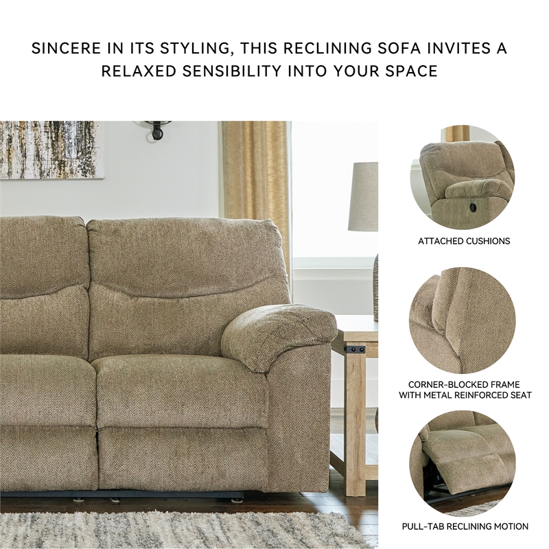 Bowery Hill Reclining Light Brown Sofa and Loveseat Set