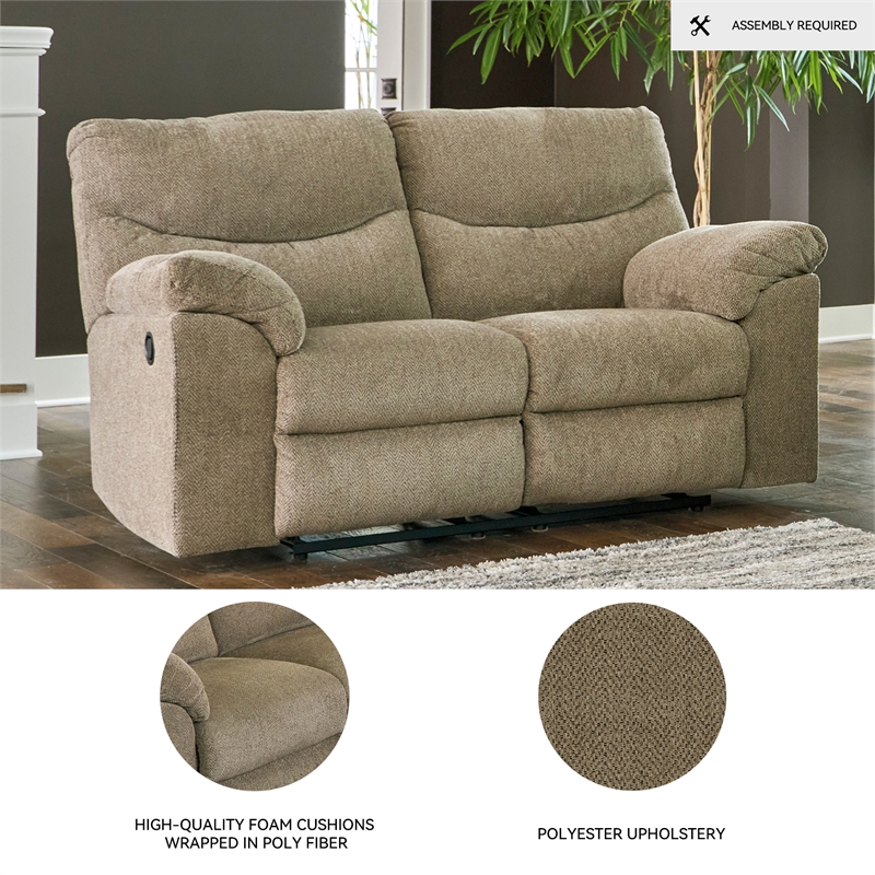 Bowery Hill Reclining Light Brown Sofa and Loveseat Set
