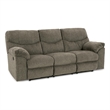 Bowery Hill Reclining Sofa and Loveseat Set in Gray Polyester Fabric