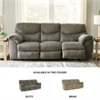 Bowery Hill Reclining Sofa and Loveseat Set in Gray Polyester Fabric