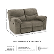 Bowery Hill Reclining Sofa and Loveseat Set in Gray Polyester Fabric
