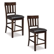 Bowery Hill Counter Height Dining Set of Table & 6 Stools in Dark Brown