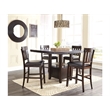 Bowery Hill Counter Height Dining Set of Table & 6 Stools in Dark Brown