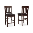 Bowery Hill Counter Height Dining Set of Table & 6 Stools in Dark Brown