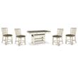 Bowery Hill 5-Pc Counter Height Dining Set in Antique White & Weathered Oak