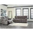 Bowery Hill Reclining Loveseat & Sofa Set in Gray Chenille Fabric