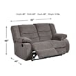 Bowery Hill Reclining Loveseat & Sofa Set in Gray Chenille Fabric