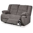 Bowery Hill Reclining Loveseat & Sofa Set in Gray Chenille Fabric