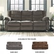 Bowery Hill Reclining Loveseat & Sofa Set in Gray Chenille Fabric