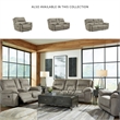 Bowery Hill Reclining Sofa & Loveseat Set in Light Gray Faux Leather