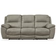 Bowery Hill Reclining Sofa & Loveseat Set in Light Gray Faux Leather