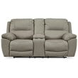 Bowery Hill Reclining Sofa & Loveseat Set in Light Gray Faux Leather