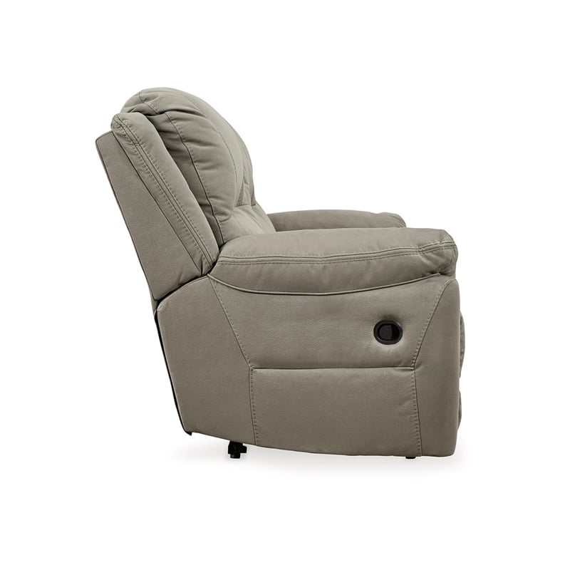 Bowery Hill Reclining Sofa & Loveseat Set in Light Gray Faux Leather