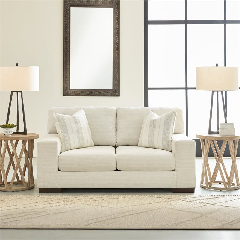 Bowery Hill 2-Piece Living Room Set of Sofa and Loveseat in Birch