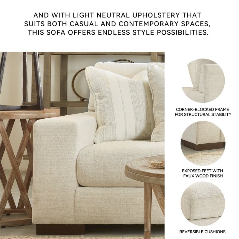 Bowery Hill 2-Piece Living Room Set of Sofa and Loveseat in Birch